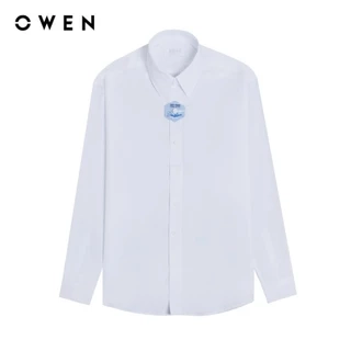 OWEN - Áo sơ mi dài tay Slim Fit AS240302D màu Trắng chất liệu Polyester Nano