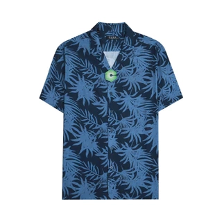OWEN - Áo sơ mi ngắn tay Relax Fit AE230068N màu Navy chất liệu Viscose