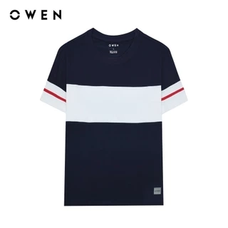 OWEN - Áo Tshirt ngắn tay Body Fit TSN231456 màu Navy chất liệu CVC Spandex