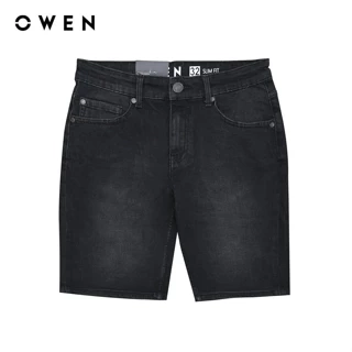OWEN - Quần short Slim Fit SJ231827 màu Đen chất liệu Cotton- Spandex