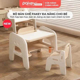 Bộ Bàn Ghế Pakey Đa Năng Tích Hợp Nhiều Trò Chơi Cho Bé, Bàn Học Có Bảng Vẽ, Hộc Bàn Lớn Cho Trẻ Em