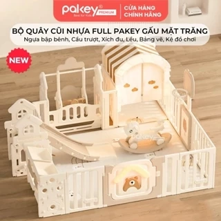 Quây Cũi Nhựa Full PAKEY Gấu Mặt Trăng Tích Hợp Nhiều Trò Chơi Cho Bé, Chiều Cao Vượt Trội 65cm - Bảo Hành Trọn Đời
