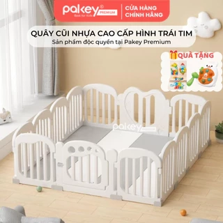 Quây Cũi Nhựa PAKEY Cao Cấp Hình Trái Tim, Chiều Cao Vượt Trội An Toàn Cho Bé - Bảo Hành Trọn Đời