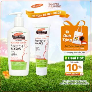 COMBO Ngăn ngừa rạn cho mẹ bầu GIỮA và CUÔI thai kỳ Palmer's (Kem rạn 125g và Bơ rạn 125g)