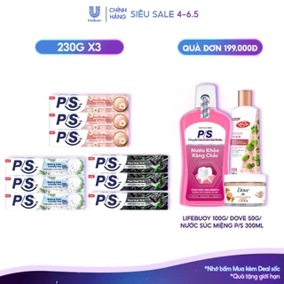 Bộ 3 Kem Đánh Răng P/S Trắng Hơn Sau 7 ngày 230g/hộp