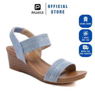 Giày Dép Nữ, Sandal Nữ Đế Xuồng Dáng Cao 5Cm Quai Ngang Da Ánh Kim Sang Trọng Phù Hợp Đi Học Đi Làm Đi Chơi