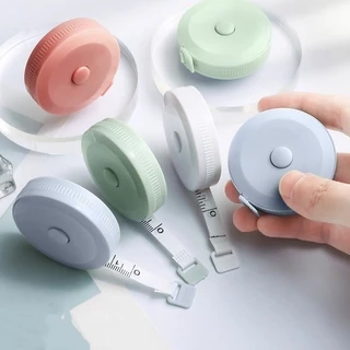 Thước Dây Cuộn Mini Thu Rút Tự Động Hộp Tròn 1.5 Mét Đo Eo Vòng Bụng Chiều Cao Tiện Lợi Đo Quần Áo