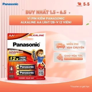 Pin Panasonic Alkaline AA LR6T/2B-V (Vỉ 2 viên) – Hàng Chính Hãng