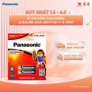 Pin Panasonic Alkaline AAA LR03T/2B-V (Vỉ 2 viên) – Hàng Chính Hãng