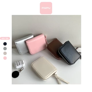 Túi Đeo Chéo Nữ Mini Size 12.5cm PAPU TN01 Da PU Phối Dây Xích Đeo Chéo  Cao Cấp  PAPU TN01