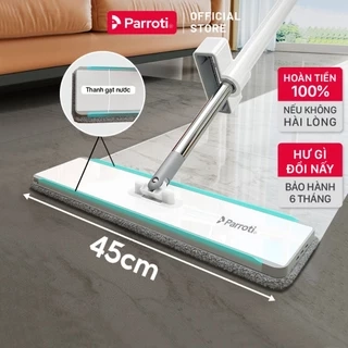 Cây Lau Nhà Tự Vắt, Bàn Lau Xoay 360 Độ, Có Tích Hợp Gạt Nước, Cây Lau Trợ Lực Parroti Magic - MG03