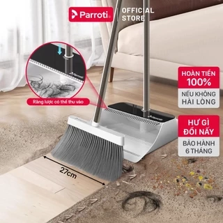 Chổi Quét Nhà Thông Minh Gấp Gọn, Kèm Hót Rác Lấy Được Tóc Dễ Dàng Parroti Broom - BM01