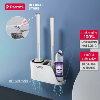 Cọ bồn cầu, cọ toilet nhà vệ sinh 3 trong 1, có thể treo tường Parroti Silicon SL02
