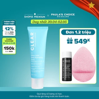Kem chống nắng dành cho da mụn Paula’s Choice Clear Ultra-Light Daily Fluid SPF 30 - 60 ml 6130