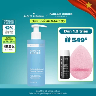 Sữa rửa mặt cân bằng da hoàn hảo Paula's Choice Resist Perfectly Balanced Foaming Cleanser 190ml mã: 7830