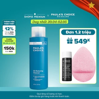 Sữa rửa mặt cân bằng độ ẩm và giảm dầu Paula's Choice Skin Balancing Oil Reducing Cleanser 473ml - 1151