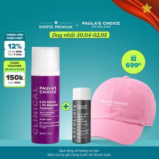 Tinh chất chống lão hóa từ Retinol và Bakuchiol  Paula's Choice Clinical 0.3% Retinol + 2% Bakuchiol 30ml - 8015