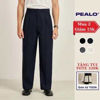 Quần âu Essential cạp cao PEALO form xuông Cạp cao chất liệu cao cấp