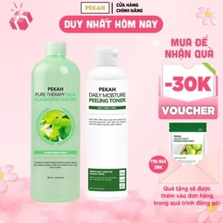 Combo Nước Tẩy Trang Ngăn Ngừa, Giảm Mụn PEKAH 500ml Và Nước Hoa Hồng Cải Thiện Mụn Ẩn PEKAH 250ml