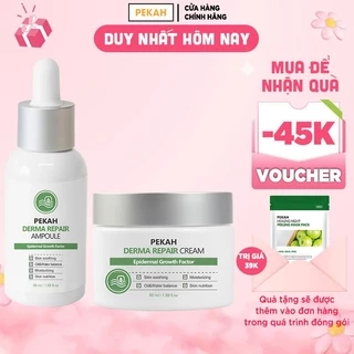COMBO SERUM PEKAH Derma Repair Ampoule 50ml & KEM DƯỠNG PEKAH Derma Repair Cream 50ml Giúp Phục Hồi Và Cải Thiện Da Mụn
