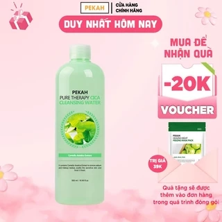 Nước tẩy trang rau má PEKAH ngăn ngừa cải thiện da mụn Pure Therapy Cica Cleansing Water 500ml