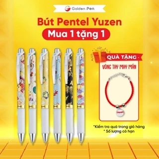 Bút Gel Ngòi 0.5mm Pentel Energel Yuzen BLN75YU Nhanh Khô 6 Mẫu Hoạ Tiết Độc Đáo