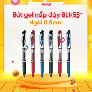 Bút Ký Nhật Bản Mực Gel Nhanh Khô Pentel Energel BLN55 Ngòi 0.5mm Nét Mảnh Siêu Mượt Không Đứt Nét