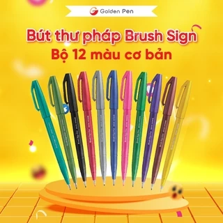 Bút Thư Pháp Pentel Brush Sign SES15 24 Màu Cơ Bản