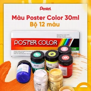 Màu Poster Pentel WPU – Màu Vẽ Pentel 30ml Tươi Sáng, Dễ Pha Chồng Màu, Vẽ Đa Chất Liệu