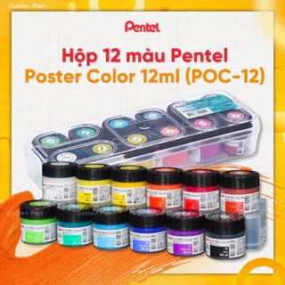 Màu Poster Pentel WPU2-12 – Màu Vẽ Tươi Sáng, Dễ Pha Trộn, Chồng Màu Tốt, Vẽ Đa Chất Liệu