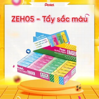 Tẩy Chì Ít Bụi Pentel ZEH-05CME Nhiều Màu Sắc Tẩy Mềm Hạn Chế Rách Giấy An Toàn Sức Khoẻ