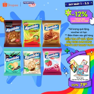 COMBO Kẹo cứng Alpenliebe đậm vị sữa béo hương Caramel, Dâu sữa, Trà sữa và kẹo cứng có nhân Xoài muối ớt