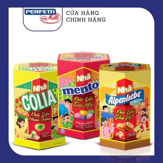 Hộp Lục Giác Kẹo Tết - Kẹo Alpenliebe, Mentos, Golia Hương sữa caramen, trái cây hỗn hợp, hương chanh gừng