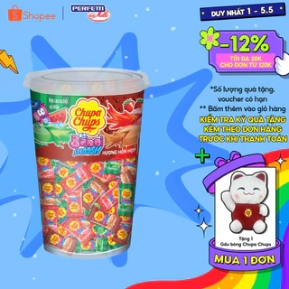 Kẹo cao su gum thổi có nhân Chupa Chups Big Babol Sploosh (Hũ 74 viên) hương dưa hấu, dâu, cola
