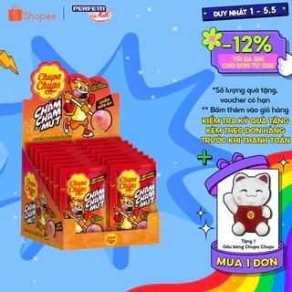 Kẹo Mút Chupa Chups Chấm Chấm Mút (Hương Dâu kèm muối ớt) (Hộp 16 gói)