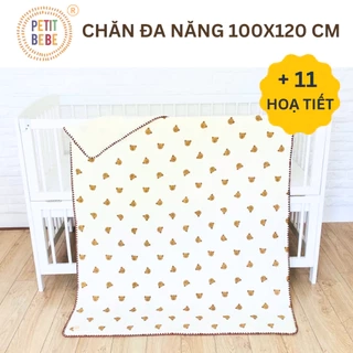 Chăn Muslin 4 Lớp Cho Bé 100x120cm PETIT BEBE Mềm Mại, Thoáng Khí, Thấm Hút