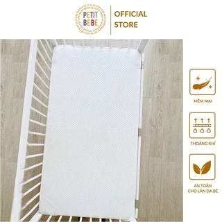 Lót chống thấm bảo vệ nệm cũi cho bé PETIT BEBE cotton chun 4 góc tiện lợi