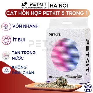 Cát hỗn hợp Petkit cao cấp 5 trong 1, khử mùi, vón tốt, xả tolet - Cát vệ sinh cho mèo