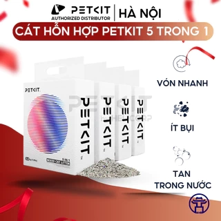 Cát mèo Petkit cao cấp 5in1 mix đậu nành, đất sét, khử mùi, vón tốt, xả tolet