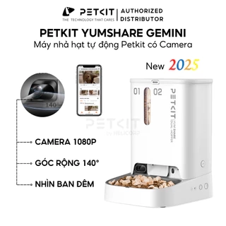 Máy Nhả Hạt Tự Động Cho Chó Mèo Có CAMERA, Hai Ngăn Petkit Gemini YumShare Dung Tích 5 Lít