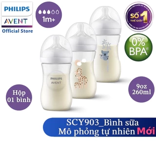Philips Avent Bình sữa mô phỏng tự nhiên 125ml mới (núm ty phản ứng tự nhiên) SCY900/01