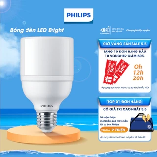 Bóng đèn Philips LED Bright E27 bảo vệ mắt, ánh sáng vàng, ánh sáng trắng (01 bóng)