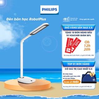Đèn bàn học bảo vệ mắt Philips LED RobotPlus DSK601 RD 13W ánh sáng trung tính 4000K, 4 cấp độ sáng