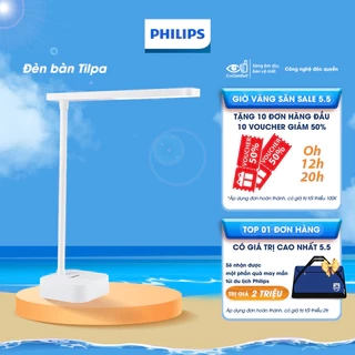 Đèn bàn Philips bảo vệ mắt Bucket DSK214 7W - Điều chỉnh độ sáng, êm dịu cho đôi mắt khỏe đẹp