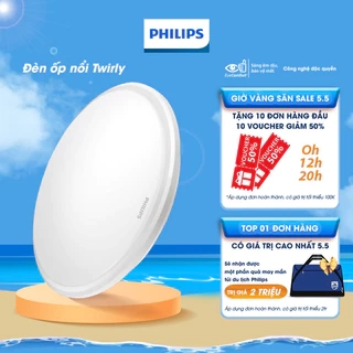 Đèn ốp trần Philips 31824 Twirly LED WHT công suất 12W - Ánh sáng vàng 2700K (01 đèn)