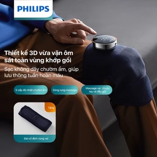 Máy Massage Đầu Gối PHILIPS 5301-thiết kế 3D vừa vặn ôm sát toàn vùng khớp gối,sạc không dây chườm ấm