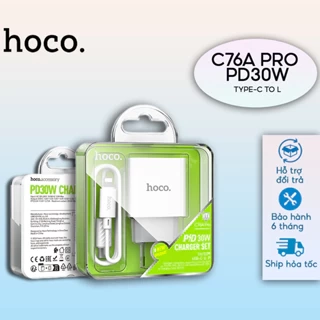 Bộ Sạc Nhanh PD 30W Chính Hãng Hoco Dùng Cho IP 8-14-PRO-PLUS-PROMAX Chuẩn Cổng Type-C to L