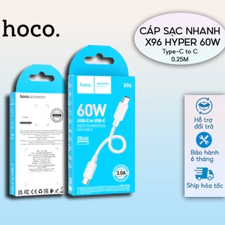 Cáp Sạc Nhanh PD 60W CHÍNH HÃNG Hoco Siêu Ngắn 25CM Cho Pin Dự Phòng - Kết Nối Hai Đầu Type C