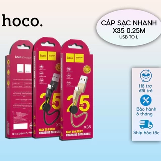 Cáp Sạc Nhanh Siêu Ngắn 25cm CHÍNH HÃNG Hoco Chuẩn USB to L Gọn Gàng Dùng Cho Sạc Dự Phòng