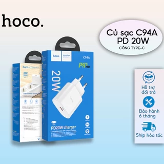 Củ Sạc Nhanh PD 20W CHÍNH HÃNG Hoco Cổng Type C Phù Hợp Cho Các ĐT IP, Samsung, Oppo, Xiaomi.v.v.v